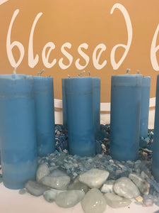 Element Candle Water (casting circle blessed Moon charged)